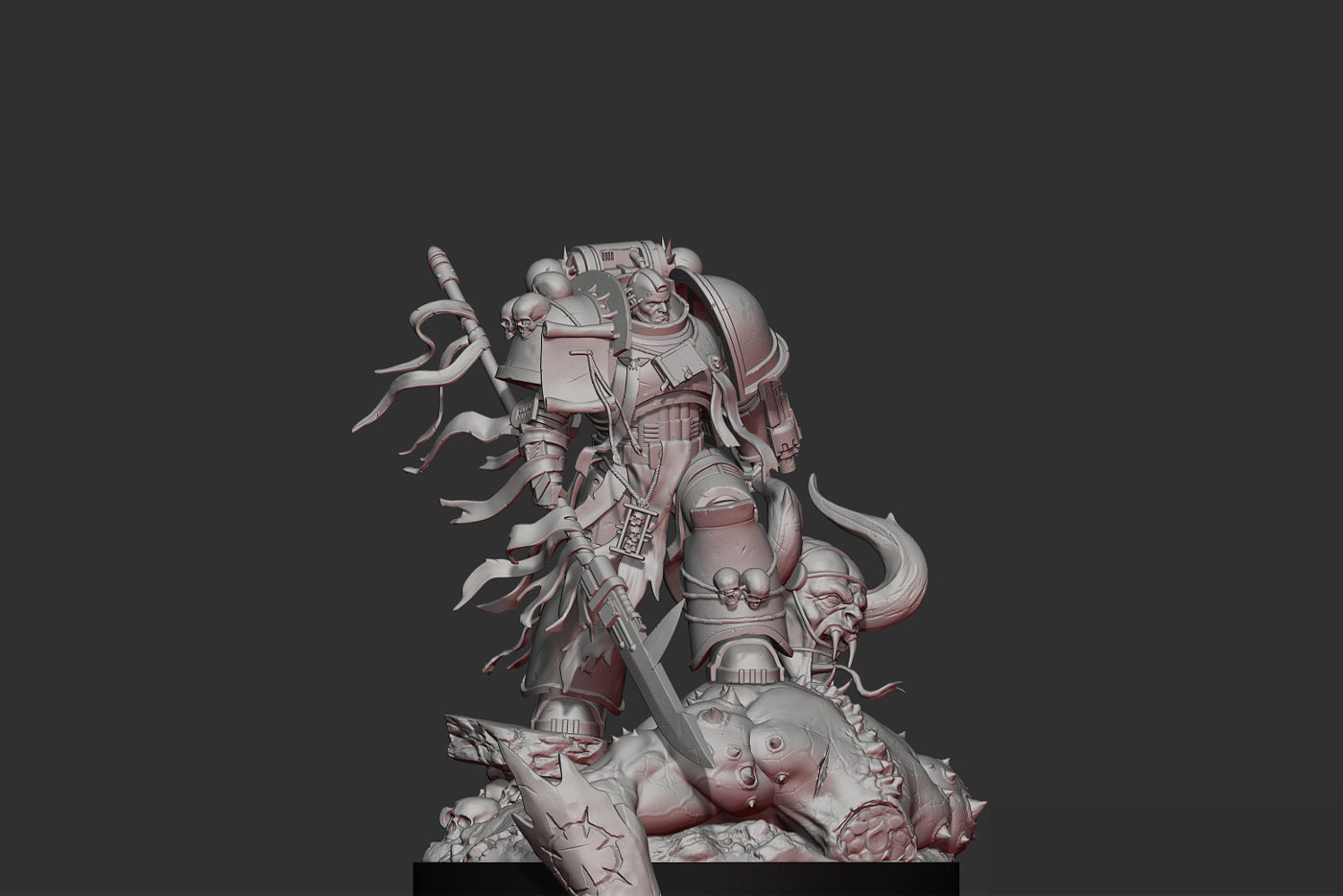 Escultura digital de The Grey Knight por Iván Mata para @will_paints
