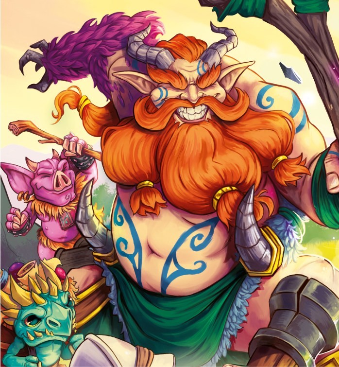 Ilustración de un héroe fantástico de The Age of Rift con diseño colorido y estilo animado