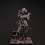 Escultura digital de miniatura mostrando el proceso artístico desde dentro, escultura y artículo por Sara Glezz