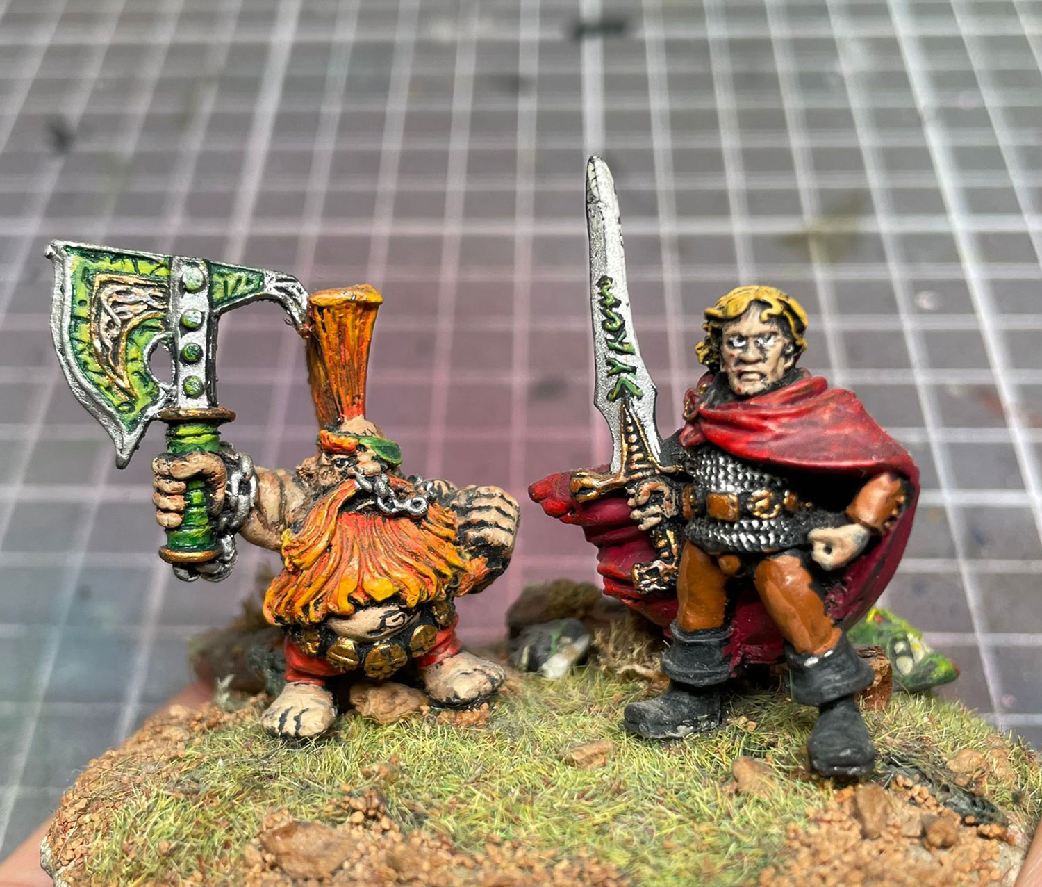 Gotrek y Felix pintados por Toni en 2001 en una de sus primeras miniaturas