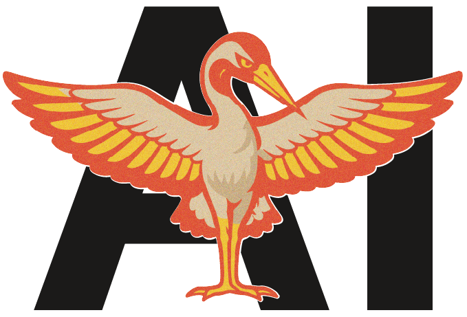 Ilustración de logotipo de Turno, extendiendo el ala delante de las letras AI