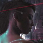 Portada cyberpunk de Altered Carbon con personaje de perfil en una ciudad futurista iluminada por neones.