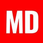 Logo de El Mundo Dilutivo con las letras MD sobre fondo rojo