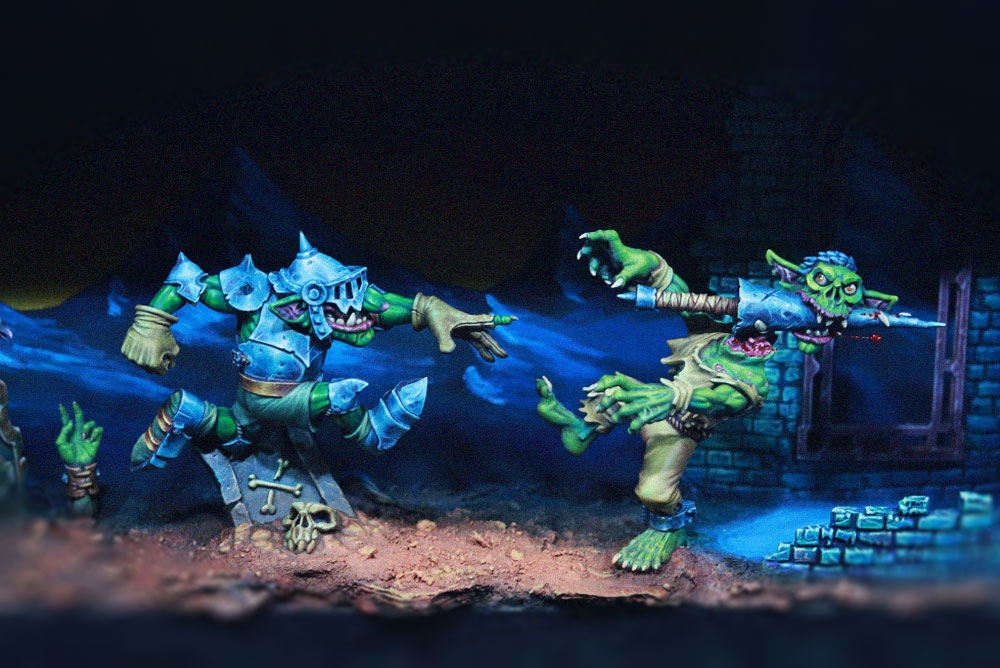 Miniaturas de orcos pintados con armaduras y detalles fantásticos en Freak Wars 2026.